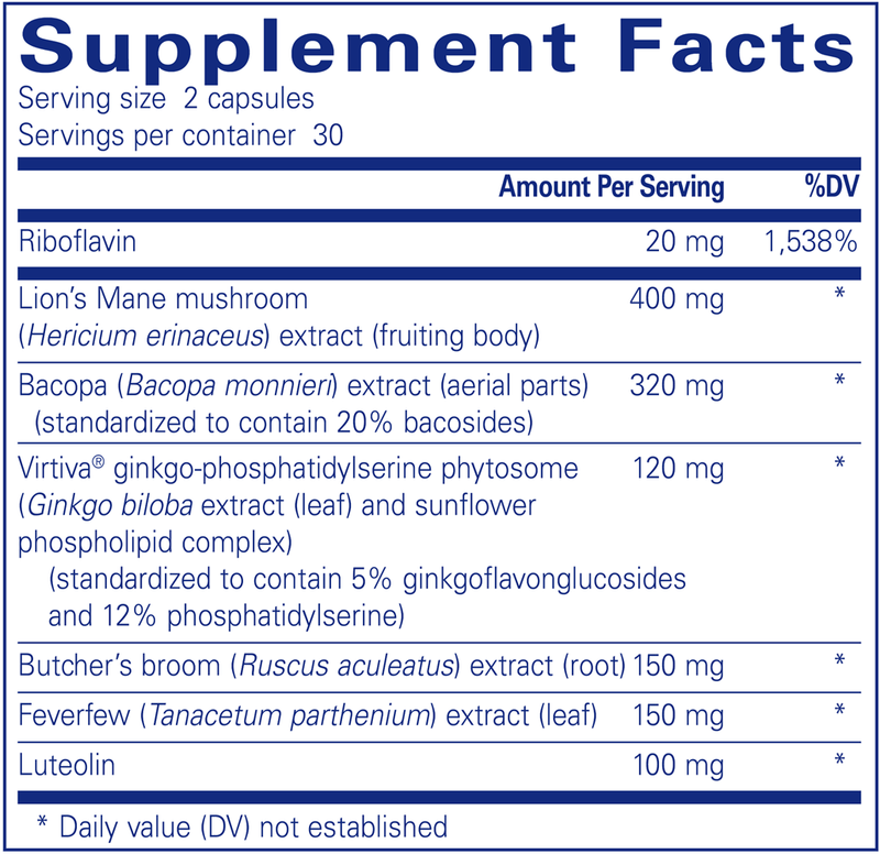 Brain Reset (Pure Encapsulations) Supplement Facts