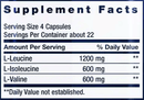 branched chain amino acids (life extension) supplement facts
