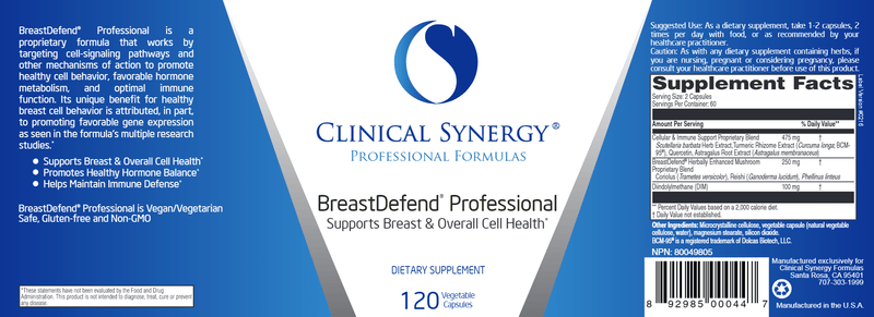 BreastDefend Professional (Clinical Synergy) Label