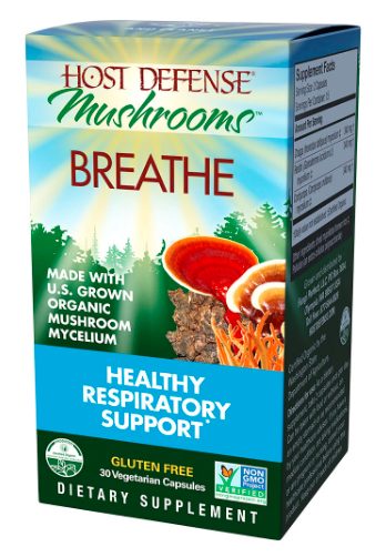 Breathe CAPSULES - Host Defense Mushrooms 30ct Front