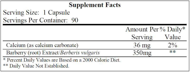Buffered Berberine (Ecological Formulas) Supplement Facts