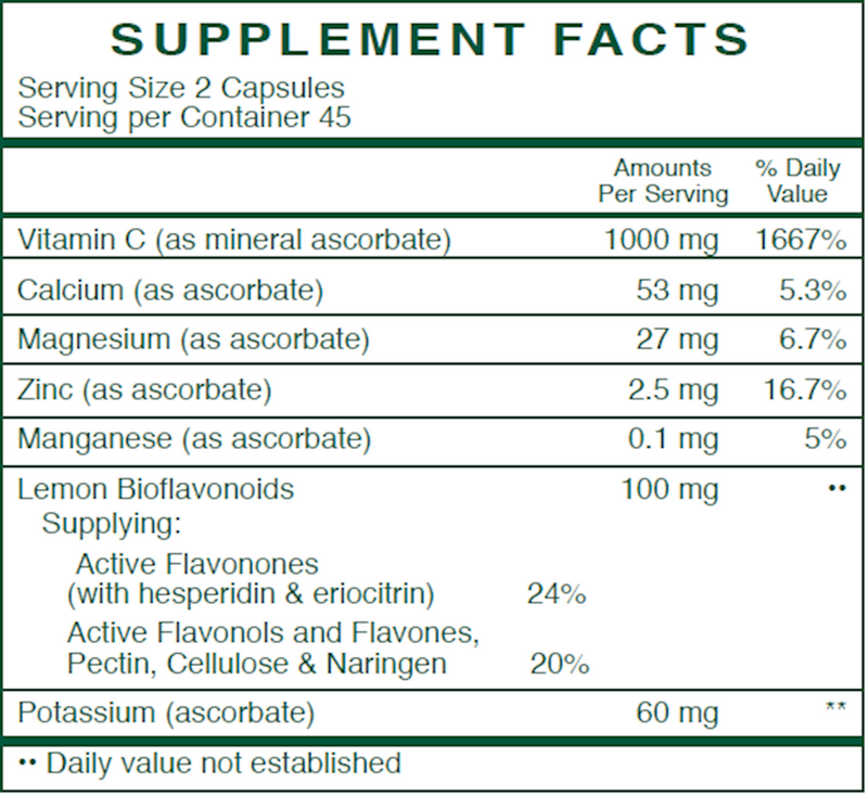 Buffered C (Rx Vitamins) Supplement Facts