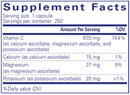 buffered ascorbic acid capsules pure encapsulations supplement facts