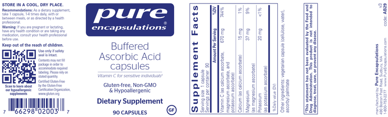Buffered Ascorbic Acid 90 Capsules Pure Encapsulations