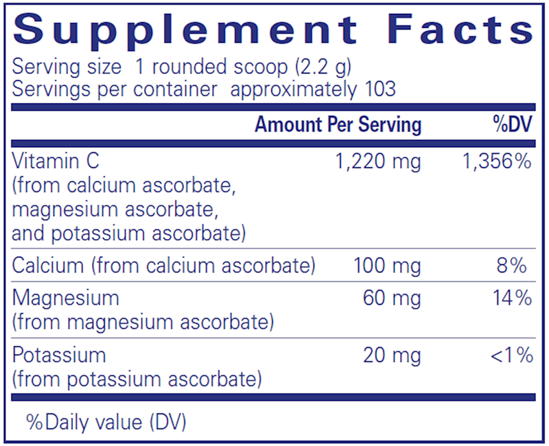 Buffered Ascorbic Acid Powder 227 g (Pure Encapsulations) Supplement Facts