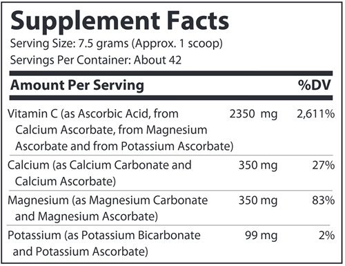 Buffered C Powder (Advanced Nutrition by Zahler) Supplement Facts