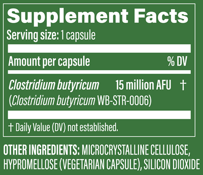 Butyricum (Pendulum) Supplement Facts