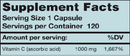 c-1000 (karuna responsible nutrition) supplement facts