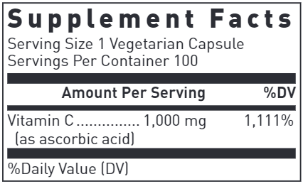 C-1000 Supplement Facts Label
