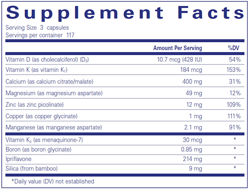 +CAL+ With Ipriflavone 351 Caps Pure Encapsulations Supplement Facts