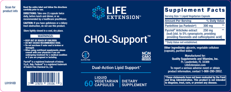 CHOL-Support™ (Life Extension) Label