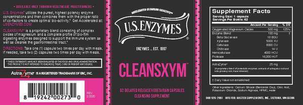 CLEANSXYM™ Master Supplements (US Enzymes) Label
