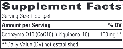 COQ10 100mg Softgel 60 Count (Integrative Therapeutics) supplement facts