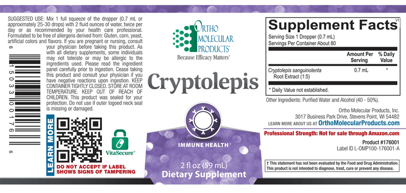 CRYPTOLEPIS (Ortho Molecular) Label