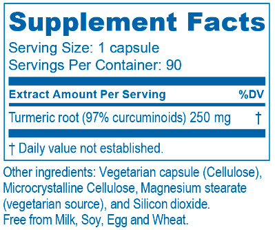 Curcumin 97% (Ayush Herbs) Supplement Facts