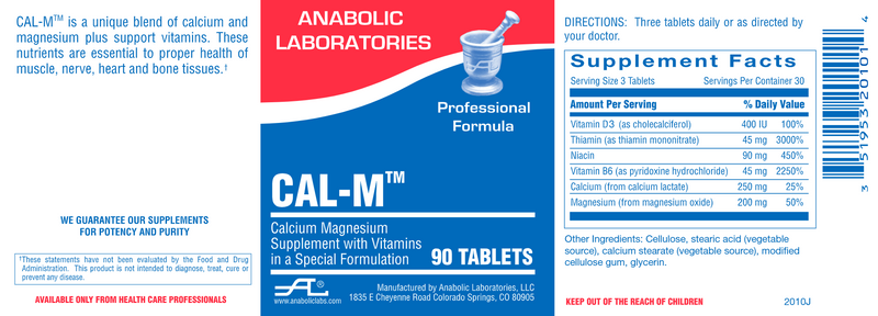 Cal-M (Anabolic Laboratories) Label