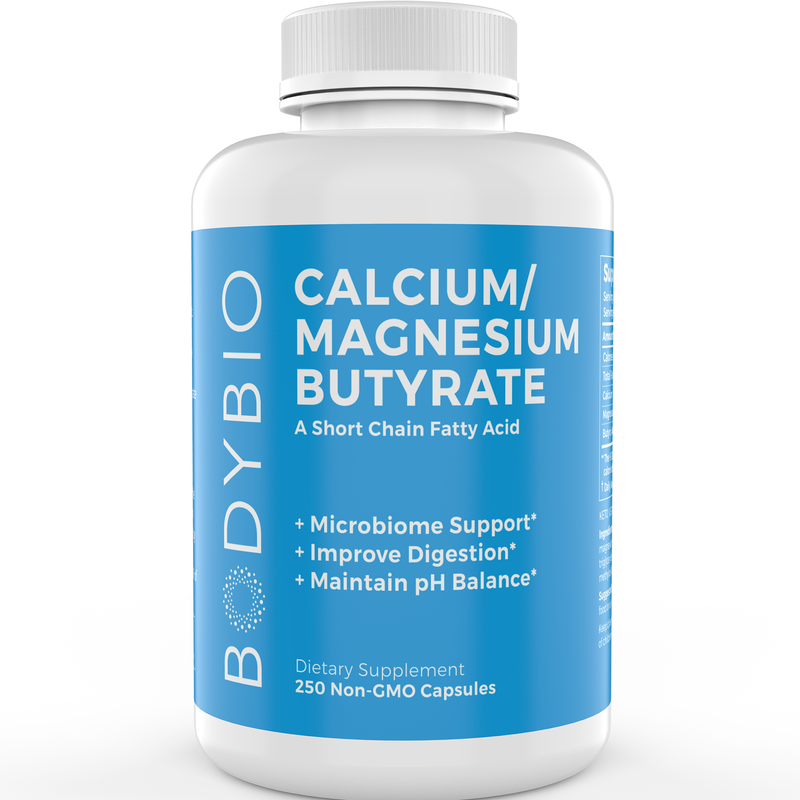 Cal-Mag Butyrate (BodyBio) 250ct Front