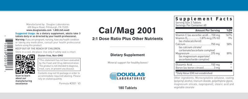 Cal/Mag 2001 (Douglas Labs) Label