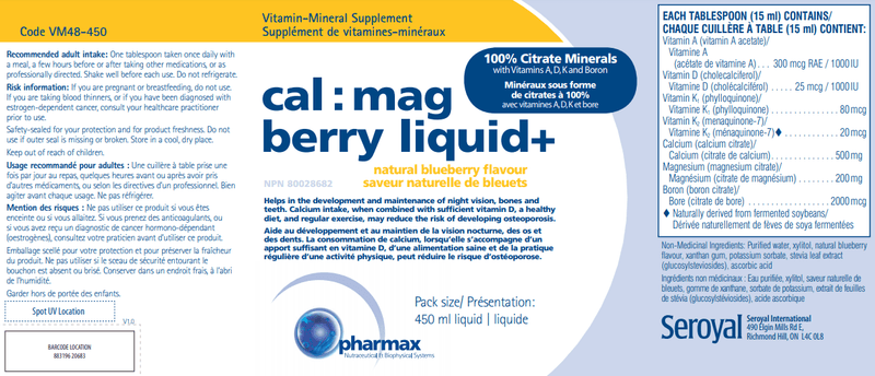 Cal Mag Berry Liquid + Pharmax Label