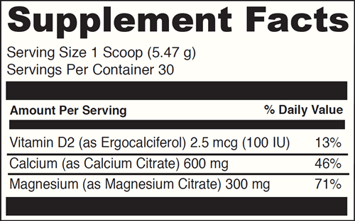 Cal Mag Citrate Powder DaVinci Labs Supplement Facts