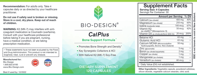Cal Plus (Bio-Design) Label