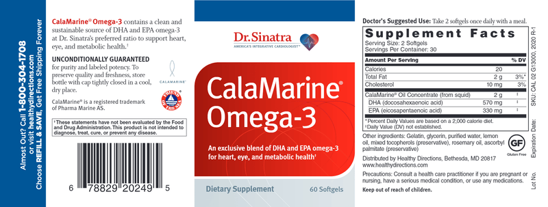 CalaMarine Omega-3 (Dr. Sinatra) Label