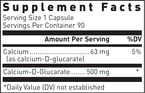 Calcium D Glucarate Douglas Labs supplement facts