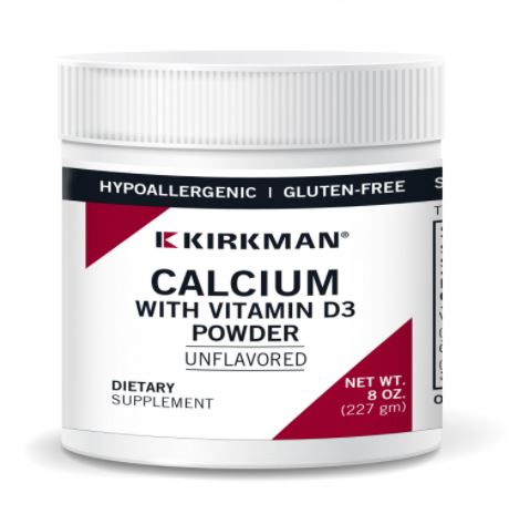 Calcium with Vitamin D-3 Powder - Unflavored (Kirkman Labs) Front