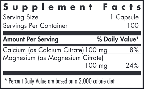 Calcium Magnesium Citrate (Allergy Research Group) supplement facts