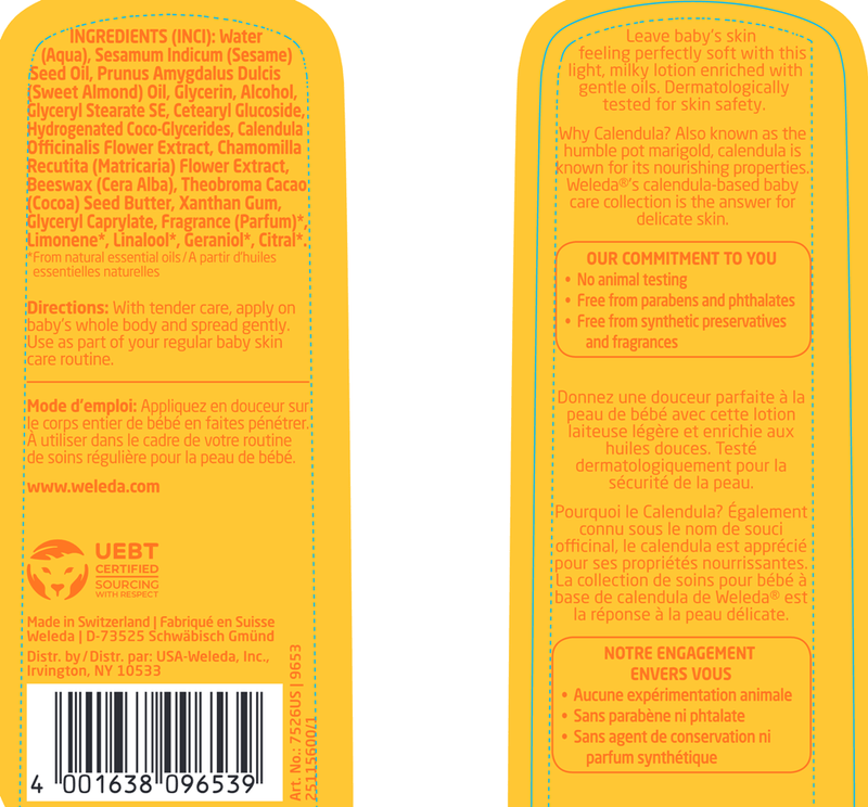 Calendula Body Lotion (Weleda Body Care) Label