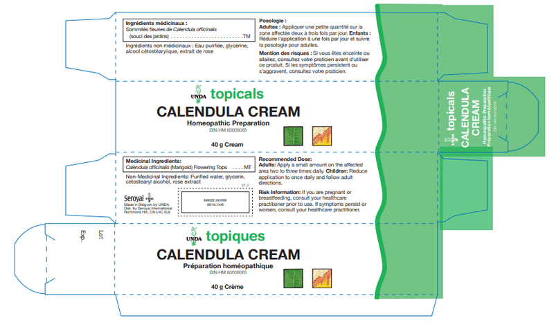 Calendula Cream (UNDA) label