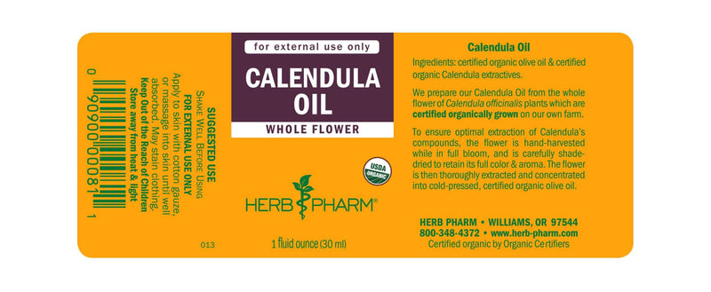 Calendula Oil (Herb Pharm) Label