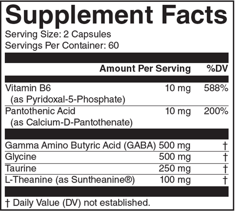 Calm Day 120ct (Nutritional Frontiers) Supplement Facts