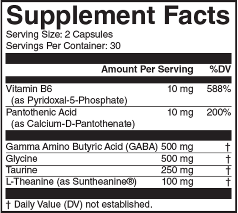 Calm Day 60ct (Nutritional Frontiers) Supplement Facts