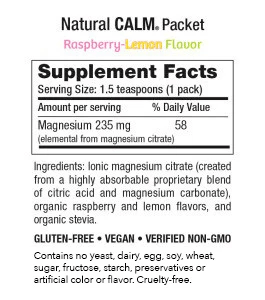 Calm Packets Raspberry-Lemon (Natural Vitality) Supplement Facts