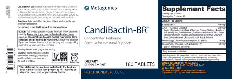 CandiBactin - BR (Metagenics) 180ct Label