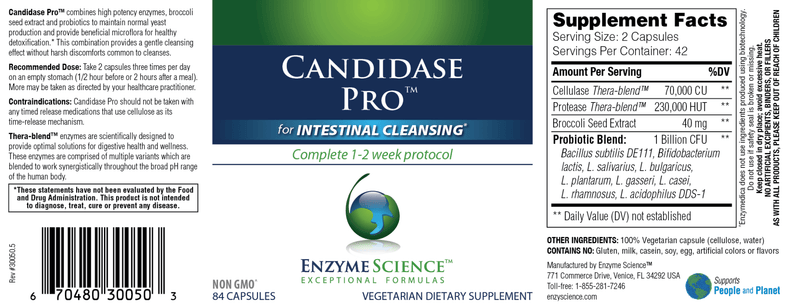 Candidase PRO | Candida Control - Enzyme Science Label