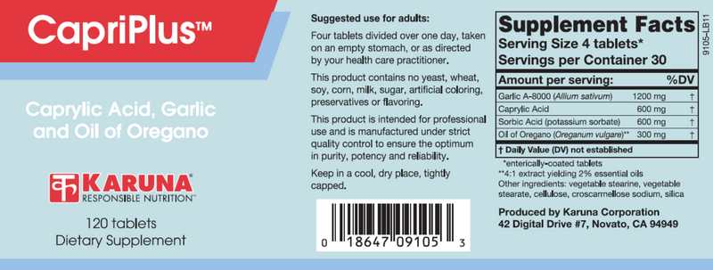CapriPlus (Karuna Responsible Nutrition) Label