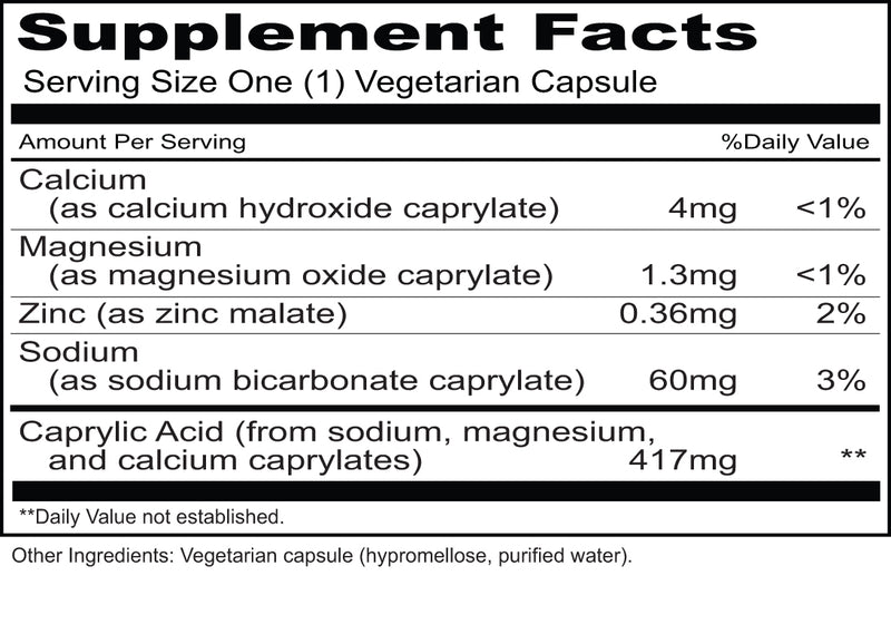 Caprylic Priority (Priority One Vitamins) Supplement Facts