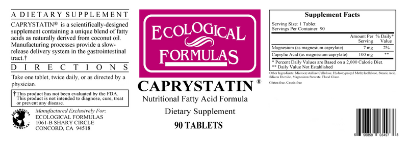 Caprystatin (Ecological Formulas) Label