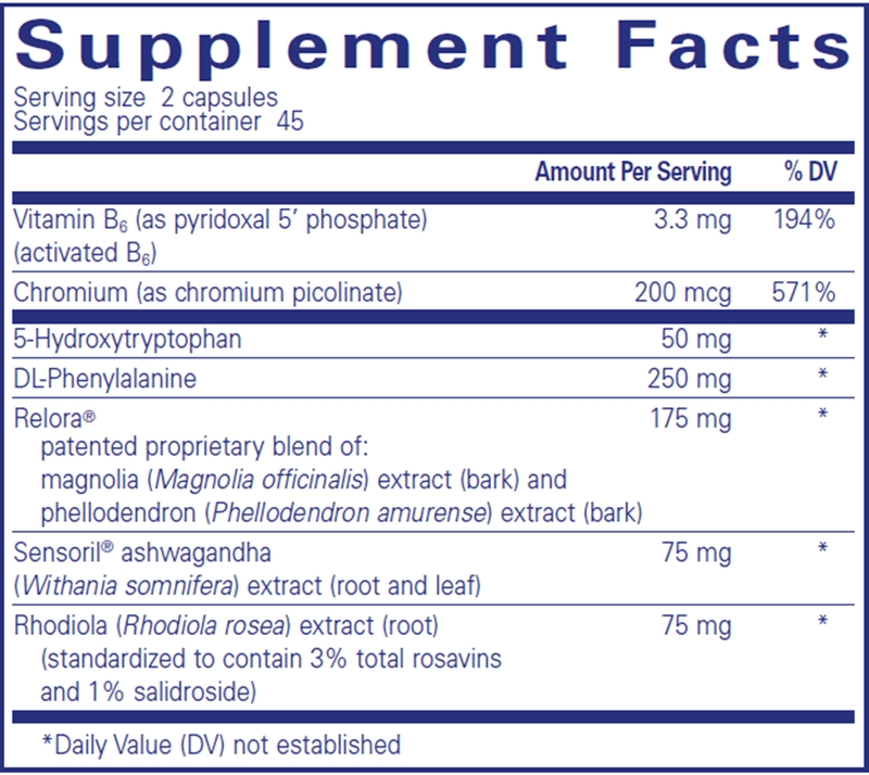 CarbCrave Complex 90's (Pure Encapsulations) Supplement Facts