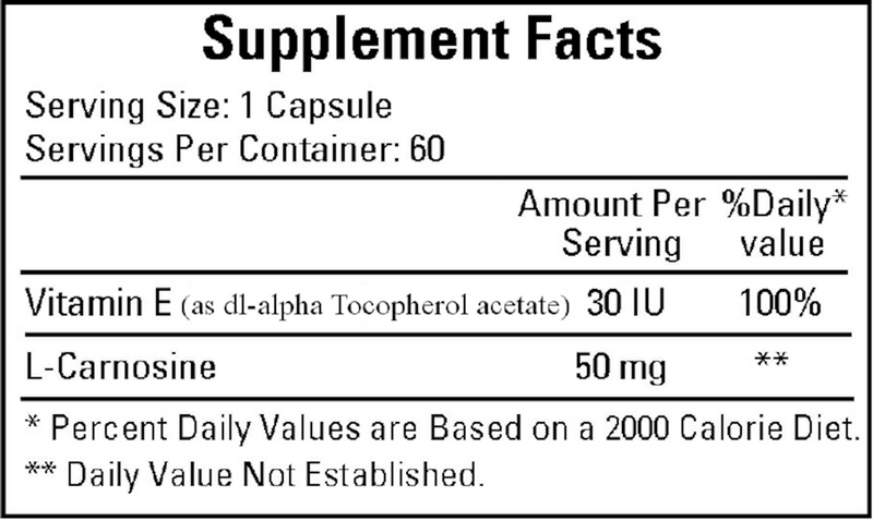 Carnosine 50 mg (Ecological Formulas) Supplement Facts