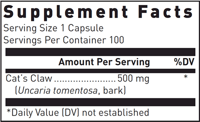 Cat's Claw Douglas Labs supplement facts