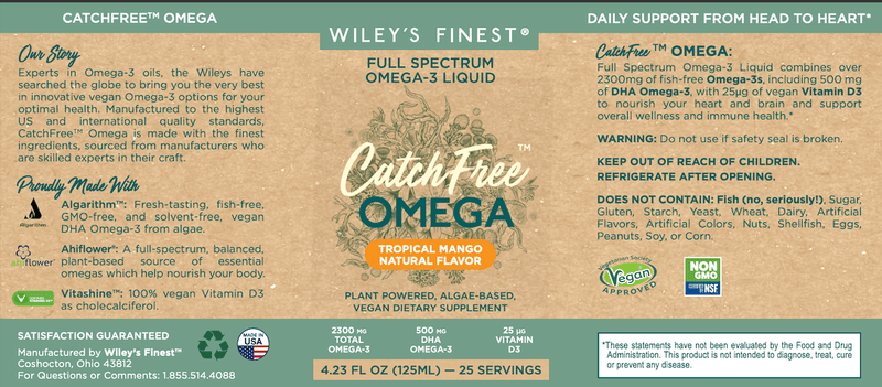 CatchFree Omega (Liquid) (Wiley's Finest) Label