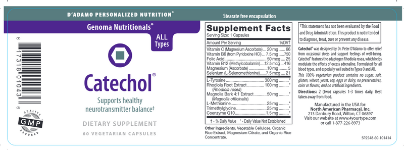 Catechol (D'Adamo Personalized Nutrition) Label