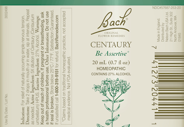 Centaury Flower Essence (Nelson Bach) Label