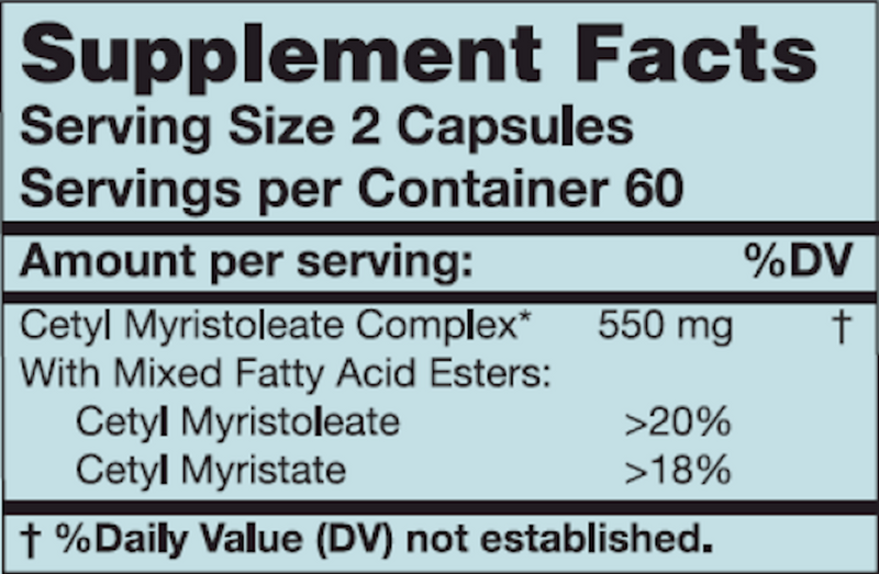 Cetyl Myristoleate 550 mg (Karuna Responsible Nutrition) Supplement Facts