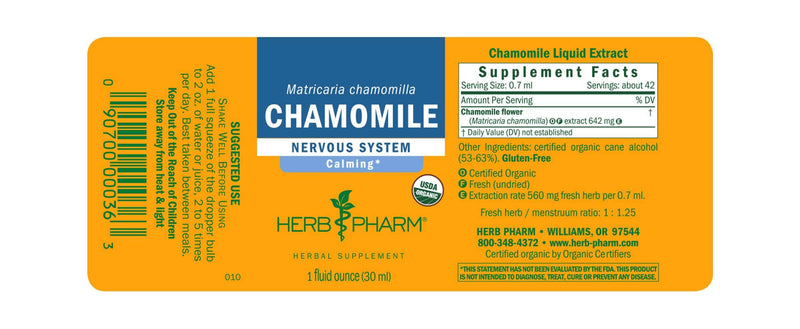 Chamomile (Herb Pharm) Label