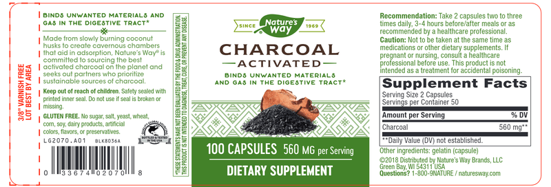 Charcoal Activated (Nature's Way) Label
