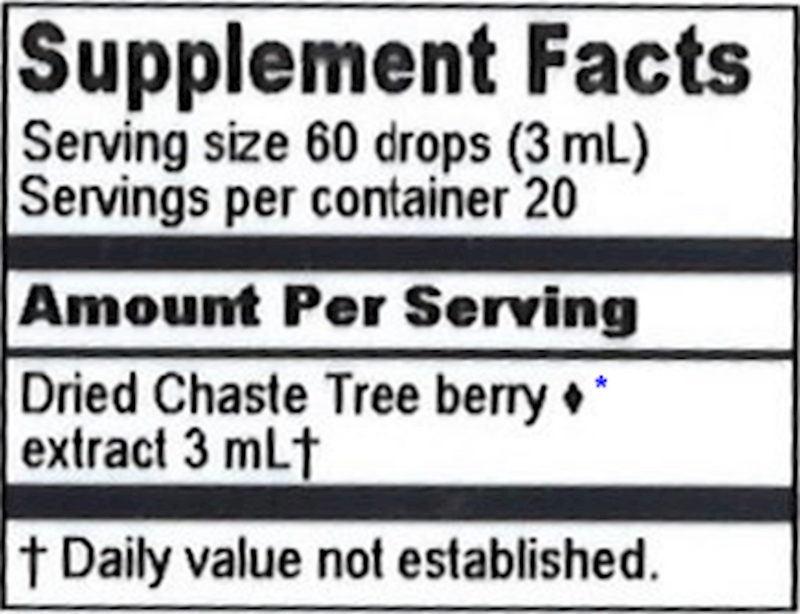 Chaste Tree Extract (Herbalist Alchemist) Supplement Facts